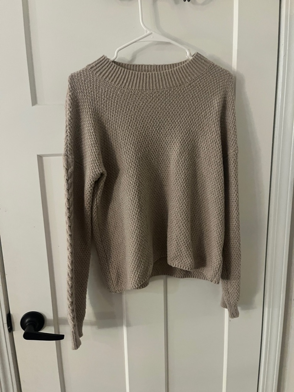 Women's Neutral Crewneck Knit Sweater - Taupe